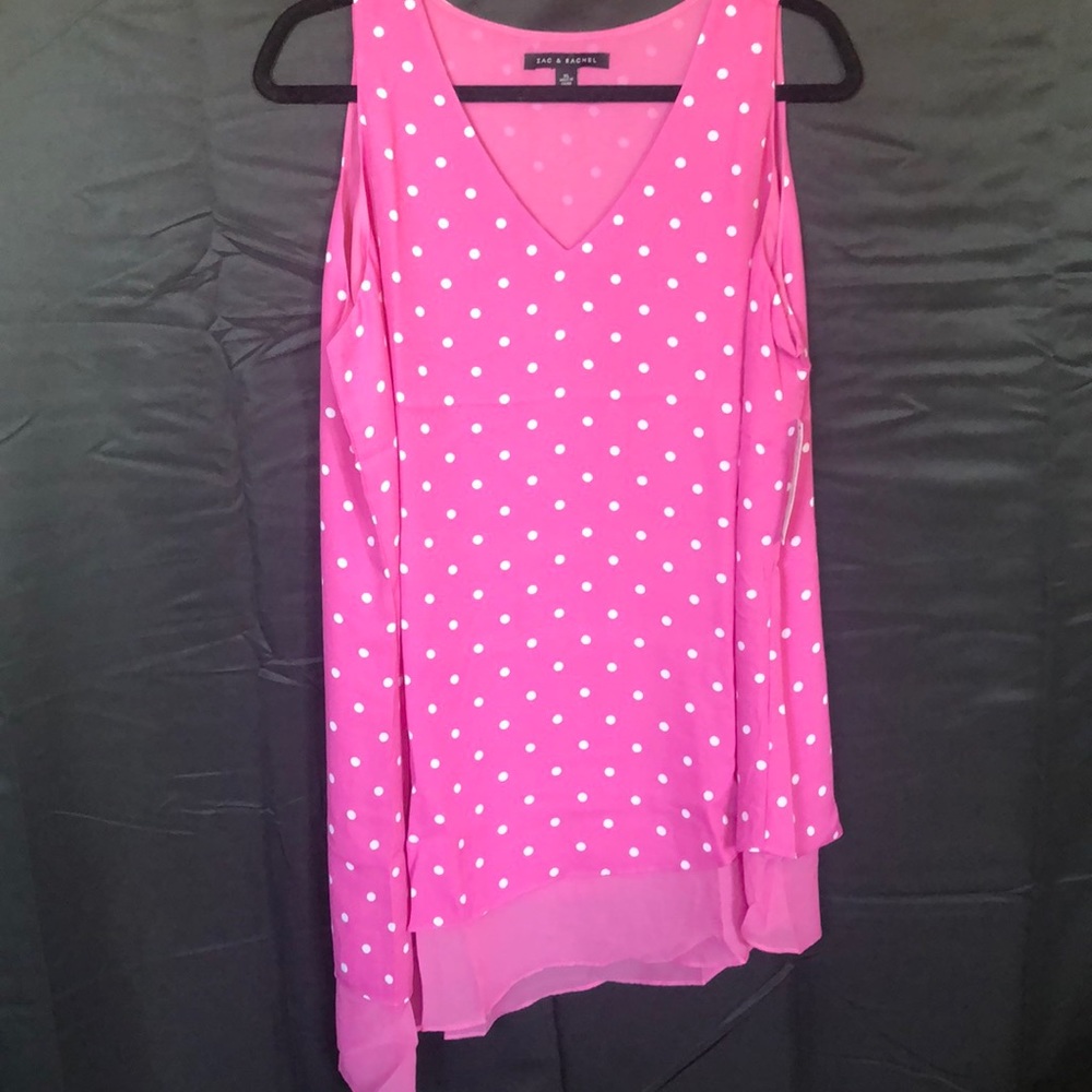 Pink and Polkadots Sleeveless Top Size XL